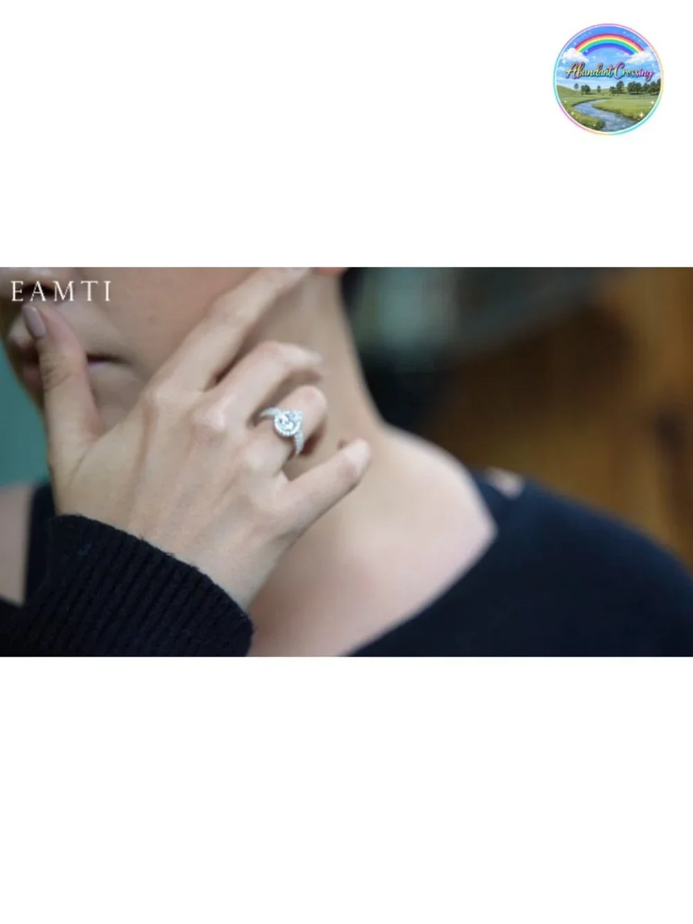 925 Sterling Silver Bridal Ring Set Women Teardrop CZ Engagement Wedding Band